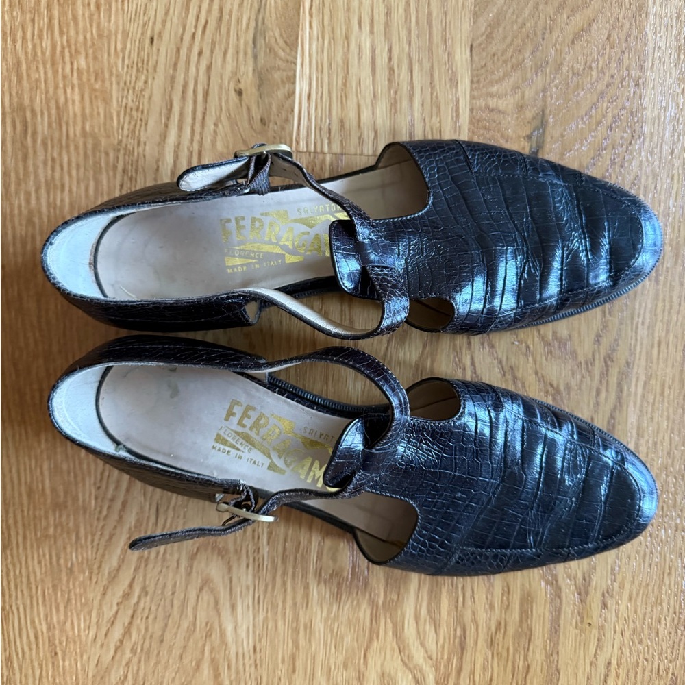 Salvatore Ferragamo Black Leather Loafers
